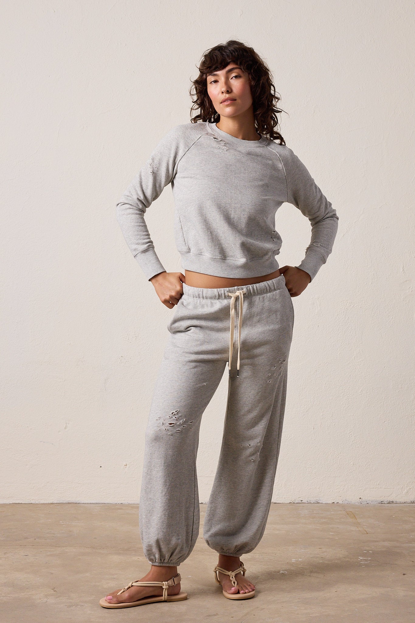 Saguro Chic Torn Vintage Terry Sweatshirt