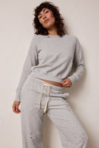 Saguro Chic Torn Vintage Terry Sweatshirt