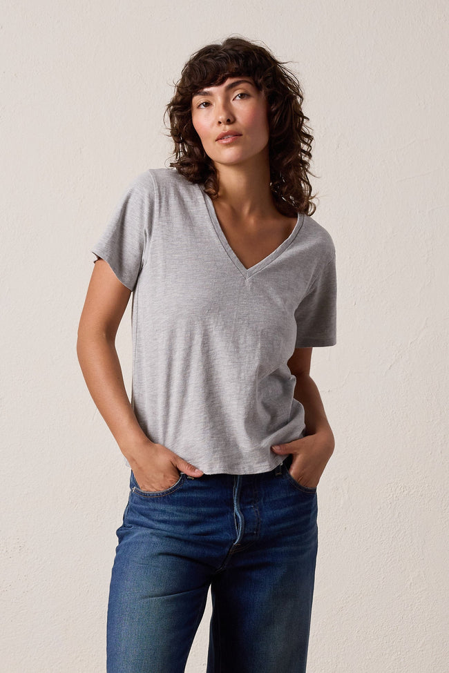 Layla Relaxed V Neck Vintage Jersey Tee Hover Image