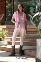 Layla Relaxed V Neck Slub Jersey Tee