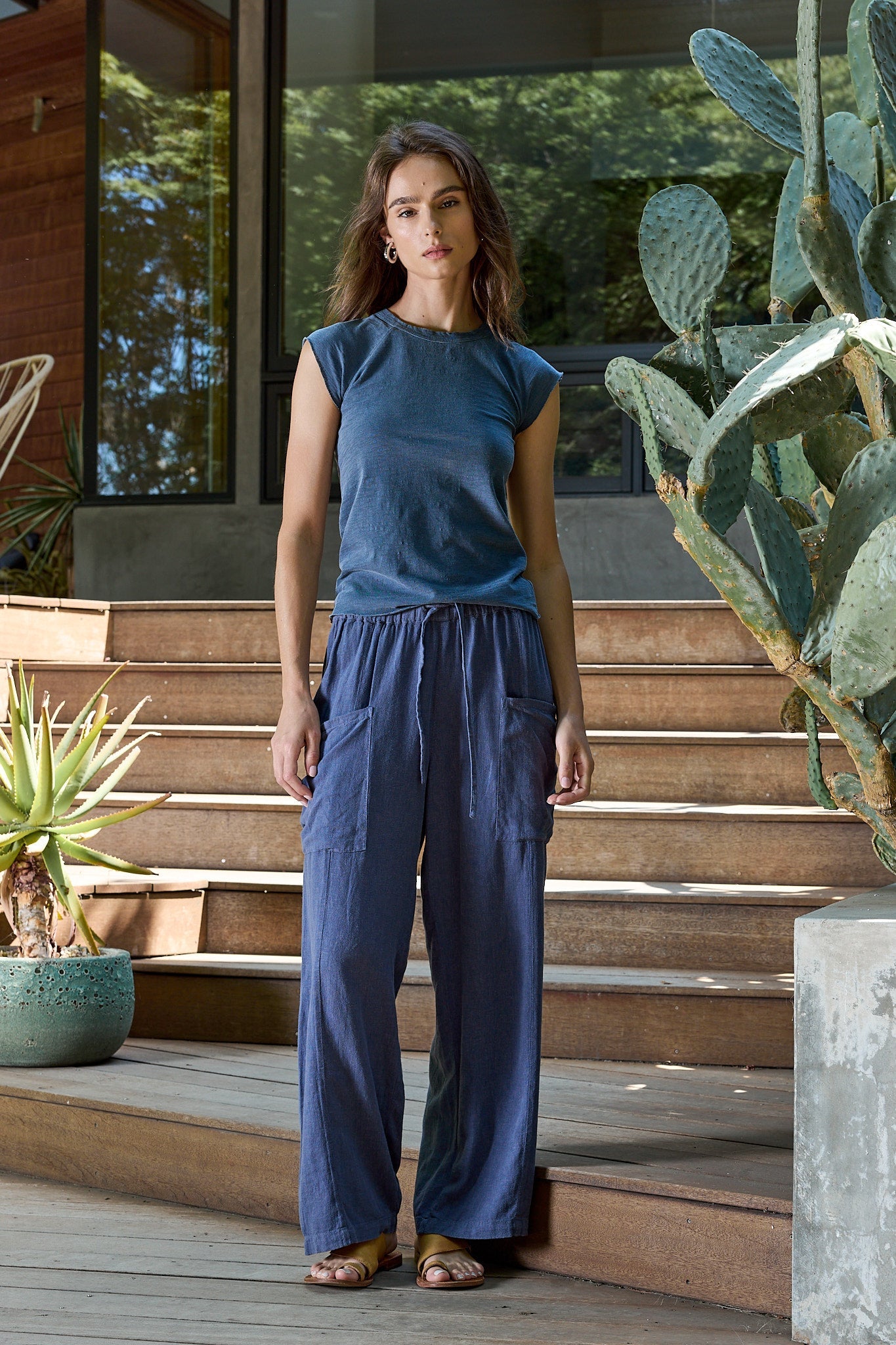 Chloe Fitted Slub Jersey Muscle Tee