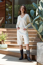 Pheobe Viscose Blend Crochet V Neck Sweater