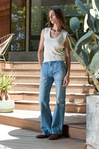 Valeria Viscose Blend Crochet Tank Sweater