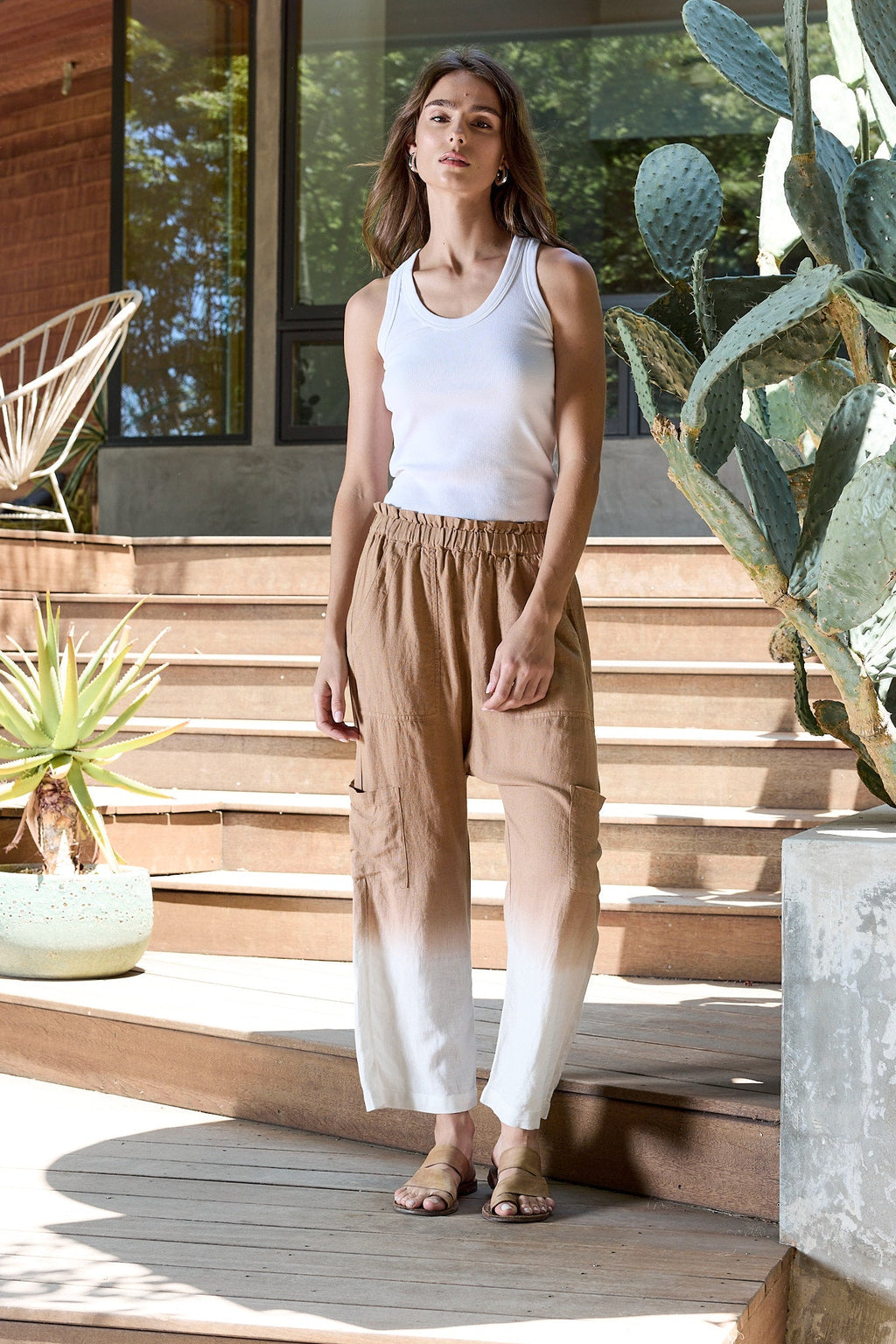 Shailey Paperbag Waist Linen Viscose Pant