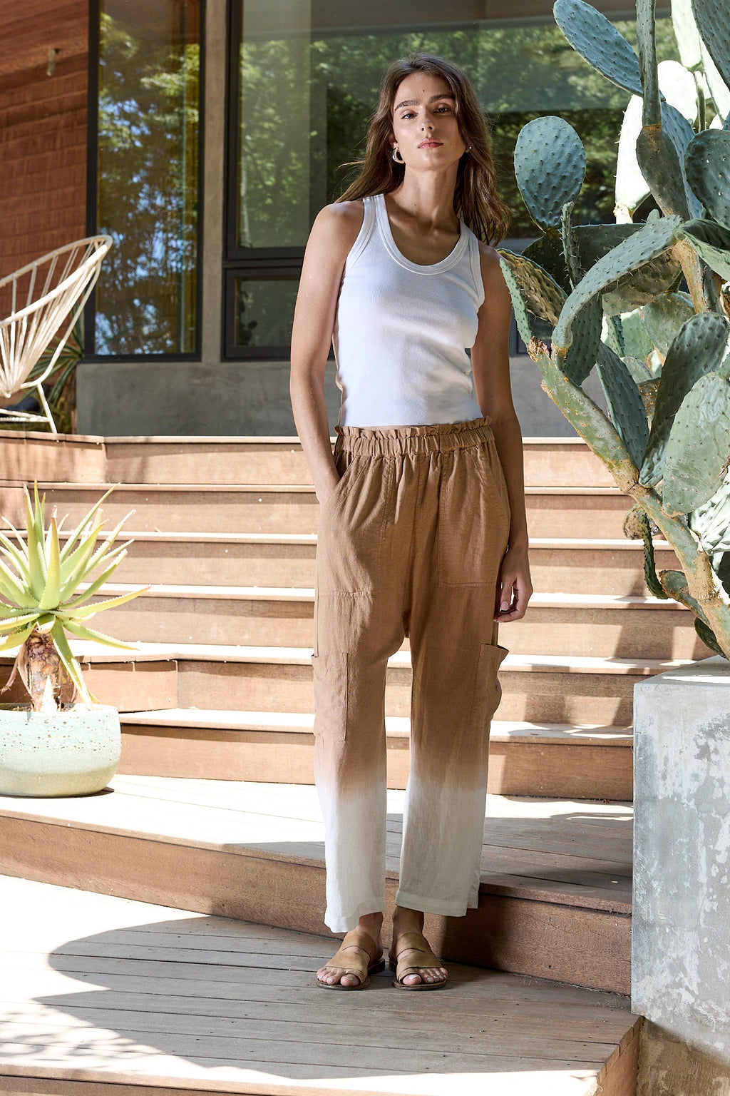 Shailey Paperbag Waist Linen Viscose Pant