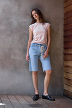 Chloe Fitted Slub Jersey Muscle Tee