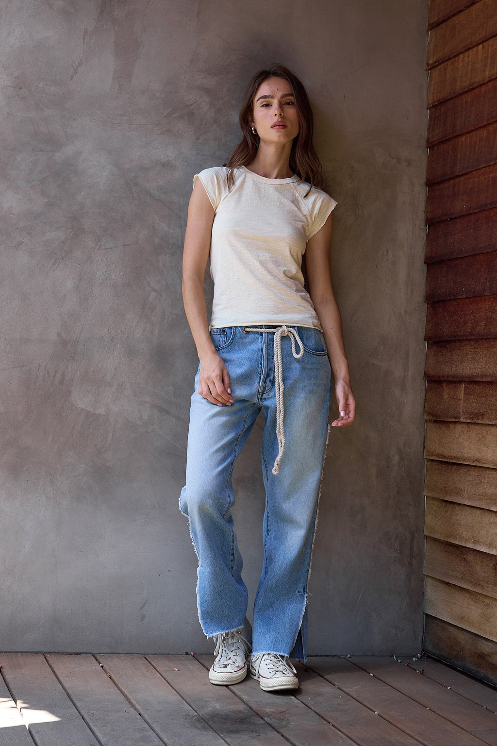 Chloe Fitted Slub Jersey Muscle Tee