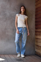 Chloe Fitted Slub Jersey Muscle Tee