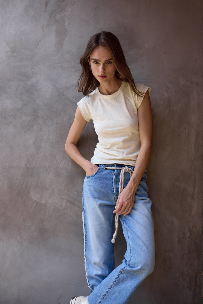 Chloe Fitted Slub Jersey Muscle Tee Main Image