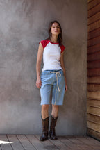 River Relaxed Rope Tie Denim Cut Offs