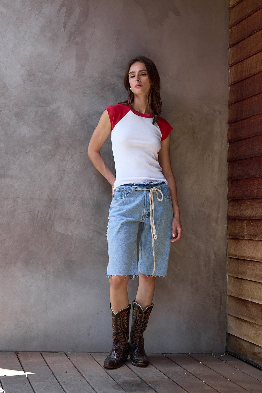 Chloe Fitted Baby Rib Muscle Tee