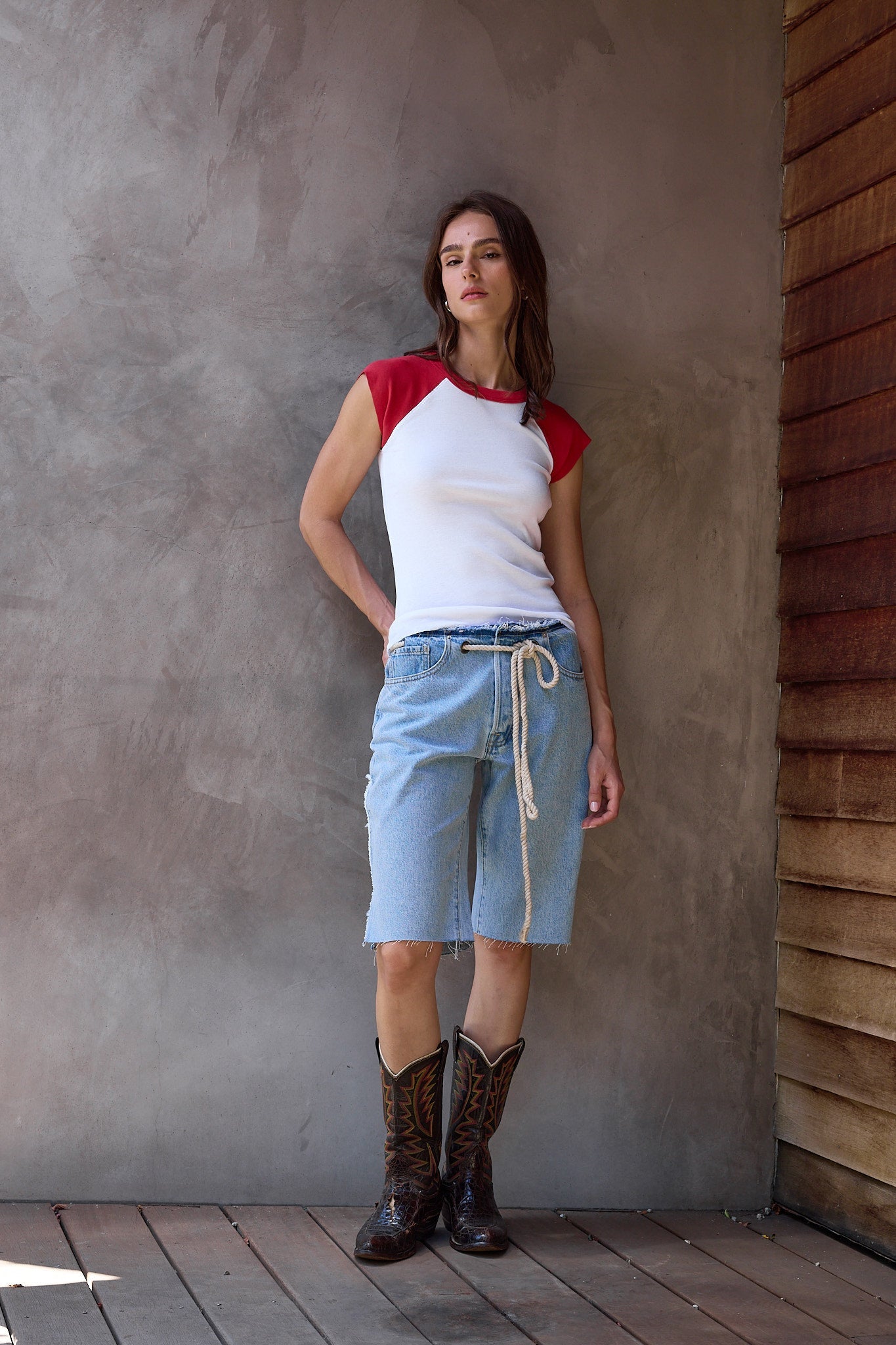 Chloe Fitted Baby Rib Muscle Tee