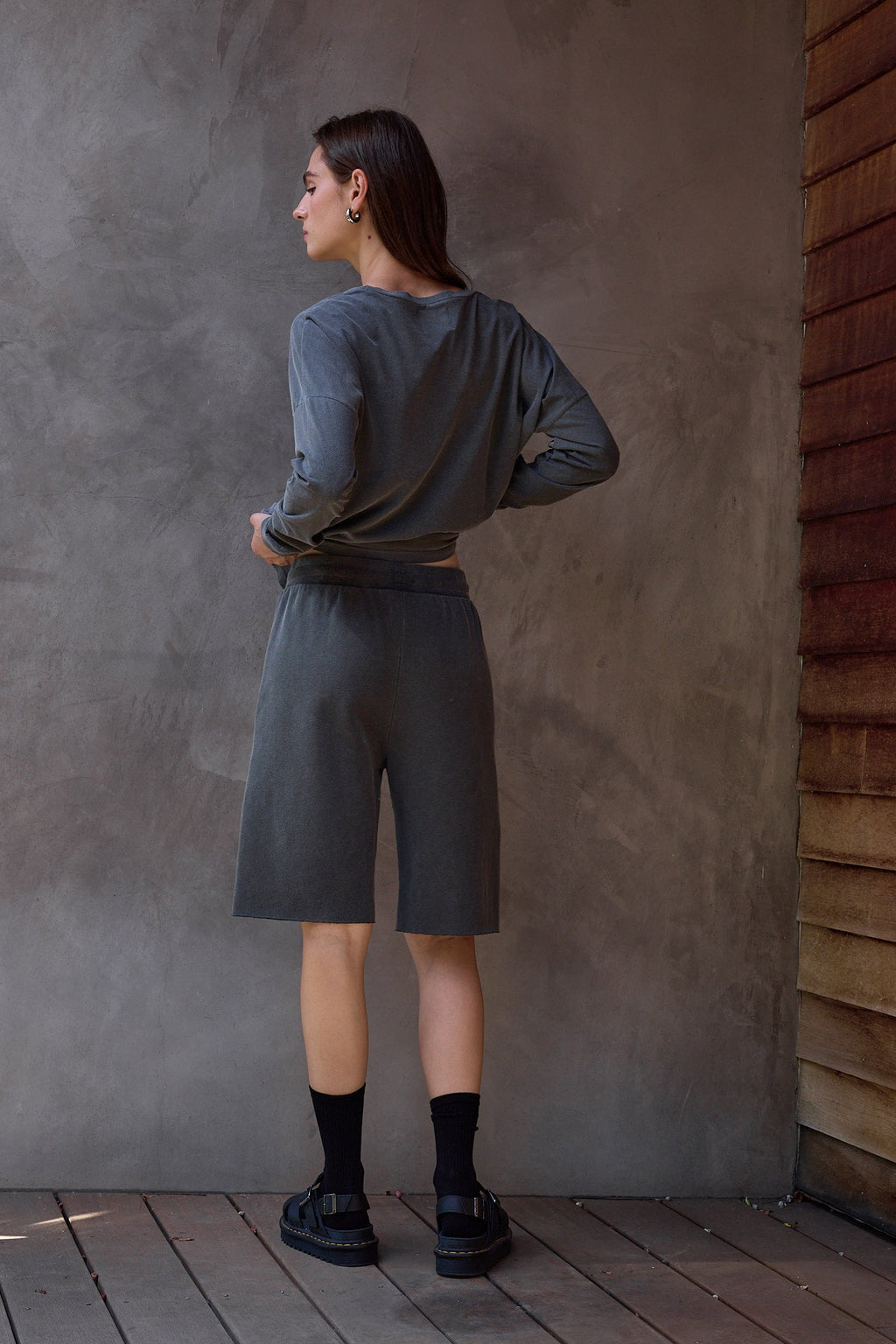 Raven Wide Leg Loop Terry Culotte