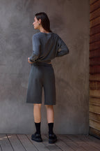 Raven Wide Leg Loop Terry Culotte