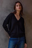 Pheobe Viscose Blend Crochet V Neck Sweater