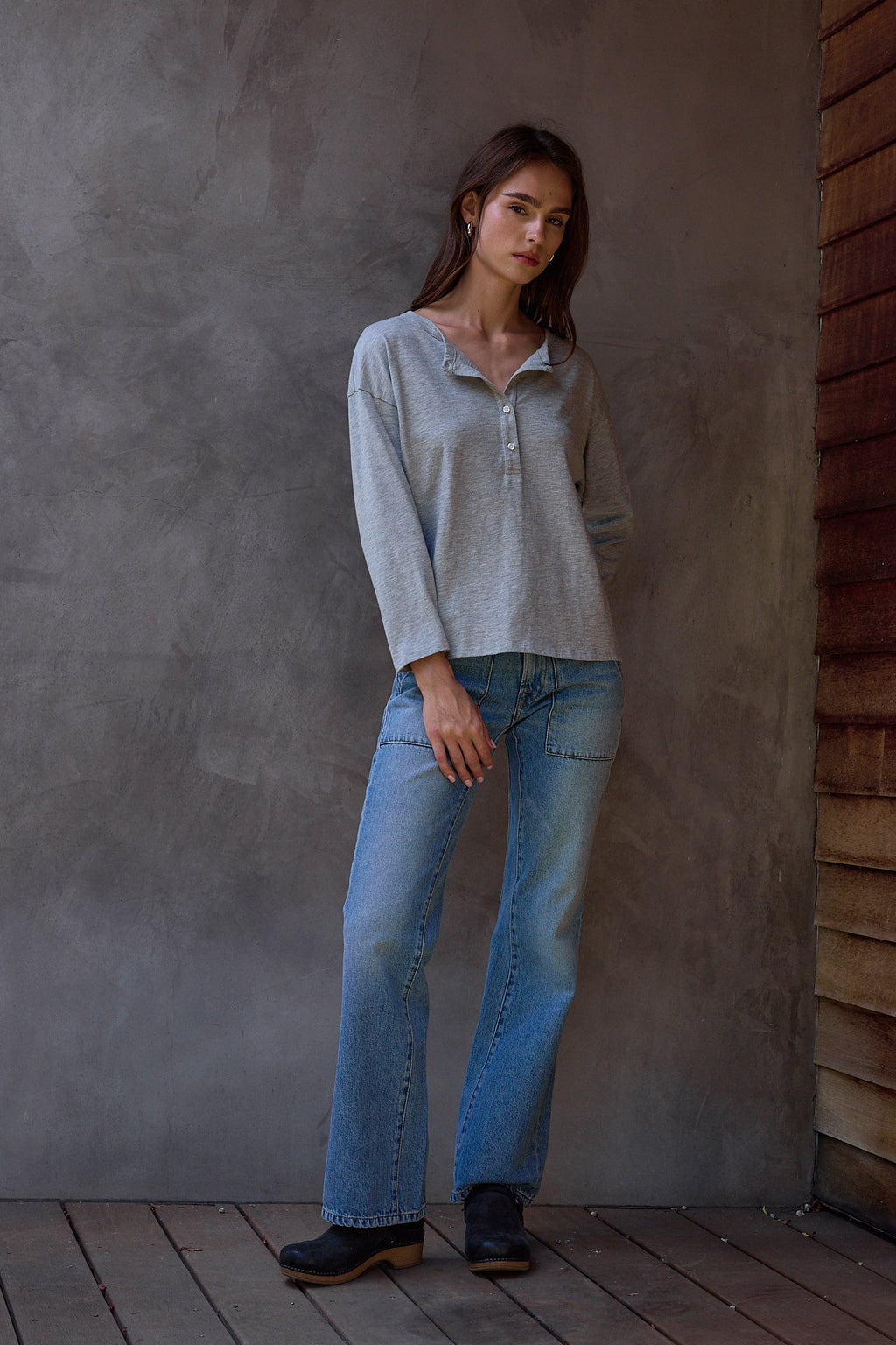 Hazel Boxy Vintage Jersey Henley