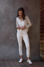 Hazel Boxy Slub Jersey Henley