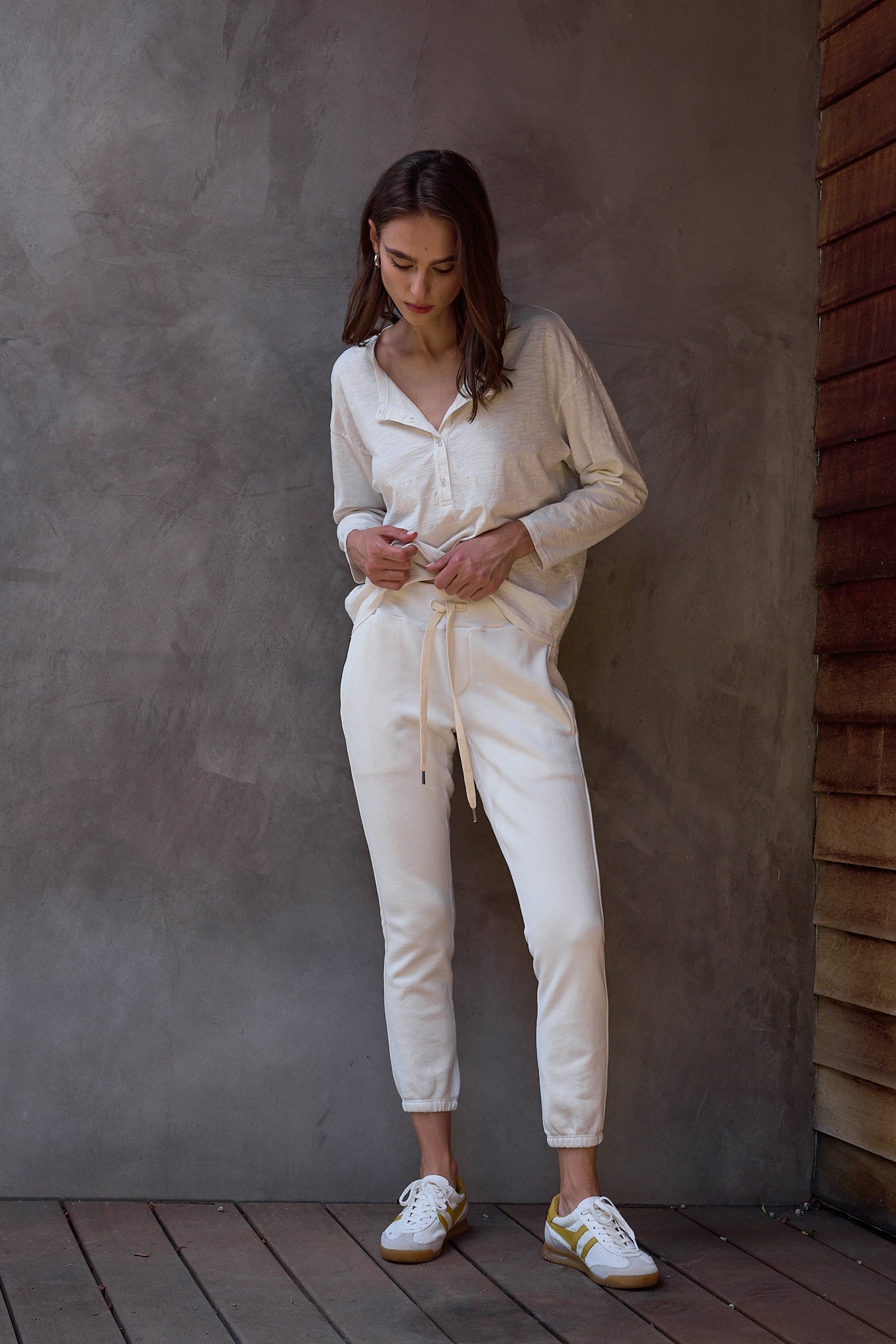 Hazel Boxy Slub Jersey Henley