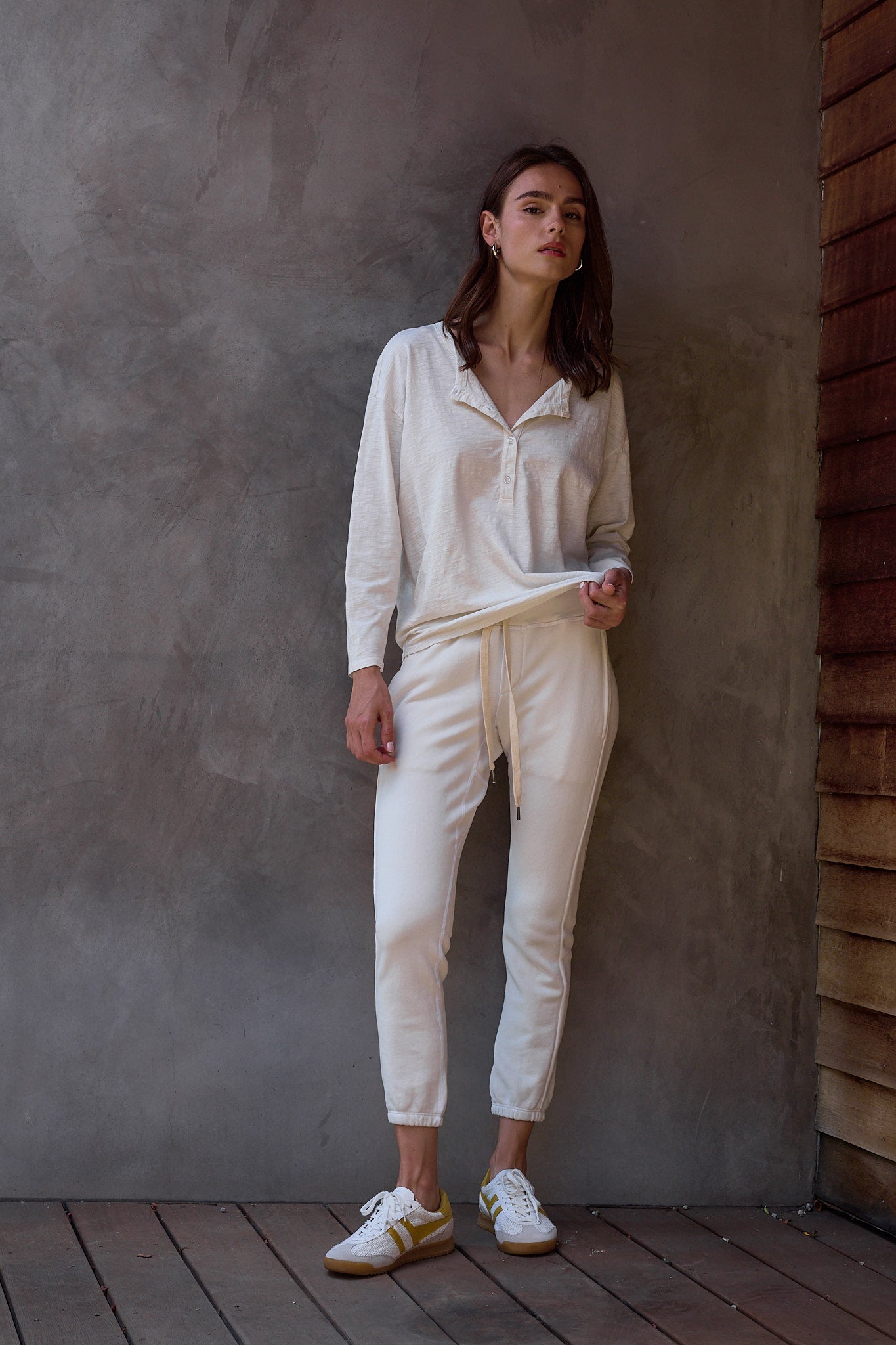 Hazel Boxy Slub Jersey Henley