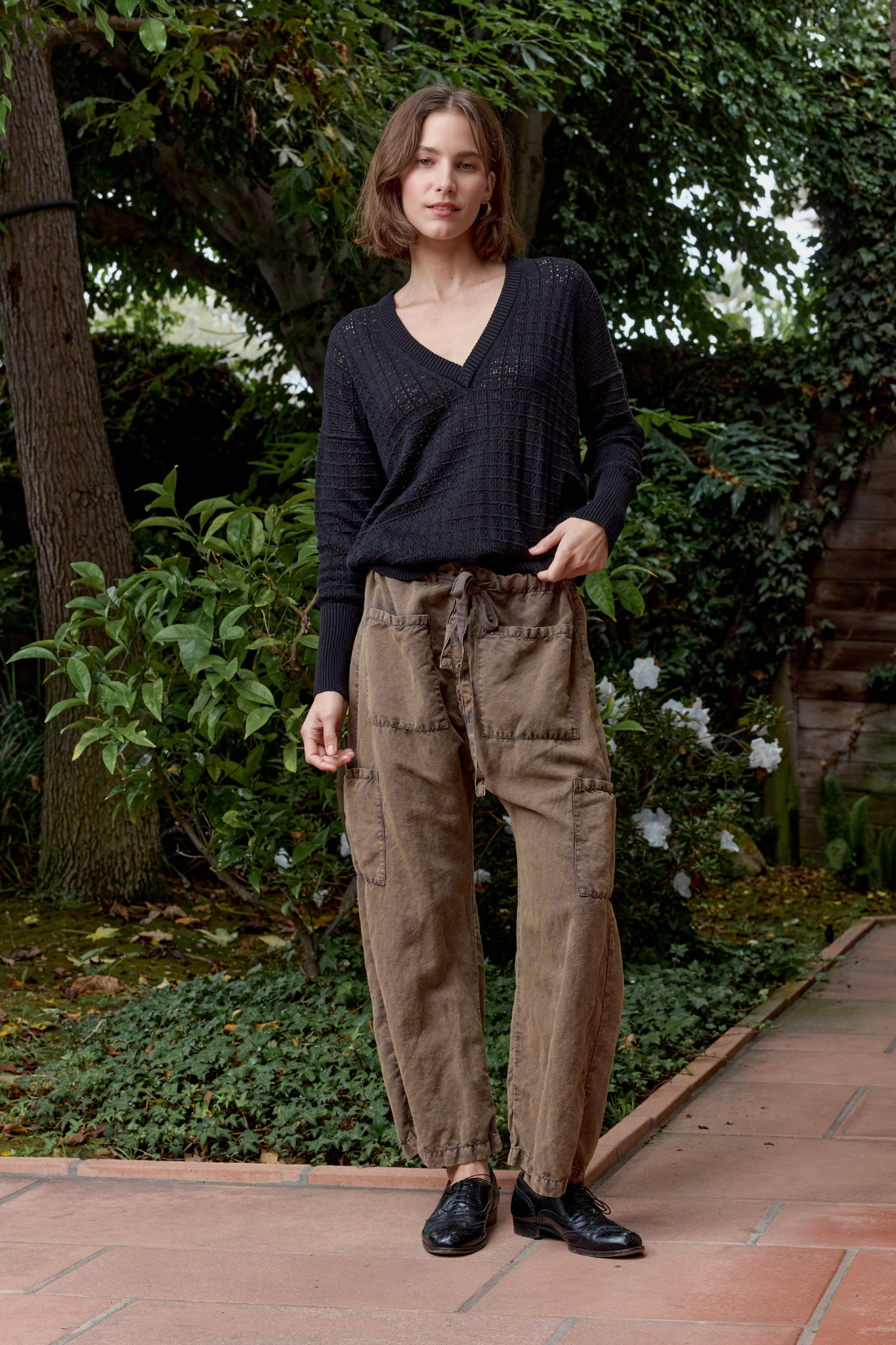 Carlson Linen Cotton Tie Pant