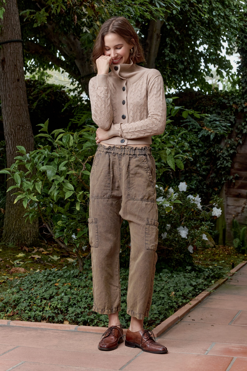 Shailey Paperbag Waist Linen Cotton Pant