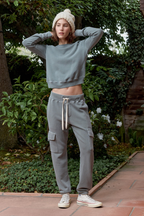 Saguro Chic Distressed Loop Terry Sweatshirt