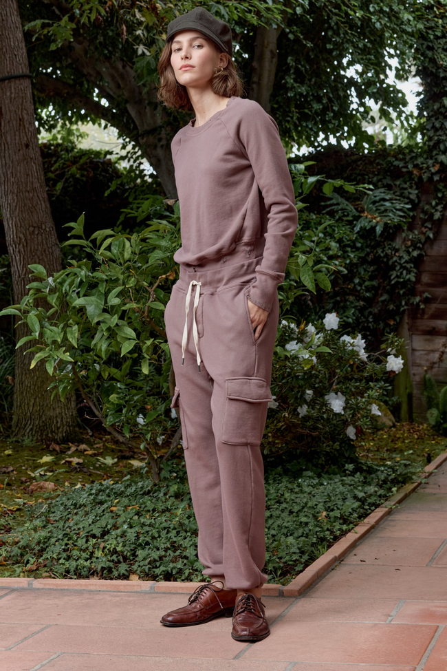 Saguro Chic Distressed Loop Terry Sweatshirt Main Image