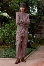 Saguro Chic Distressed Loop Terry Sweatshirt