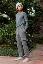 Saguro Chic Distressed Loop Terry Sweatshirt