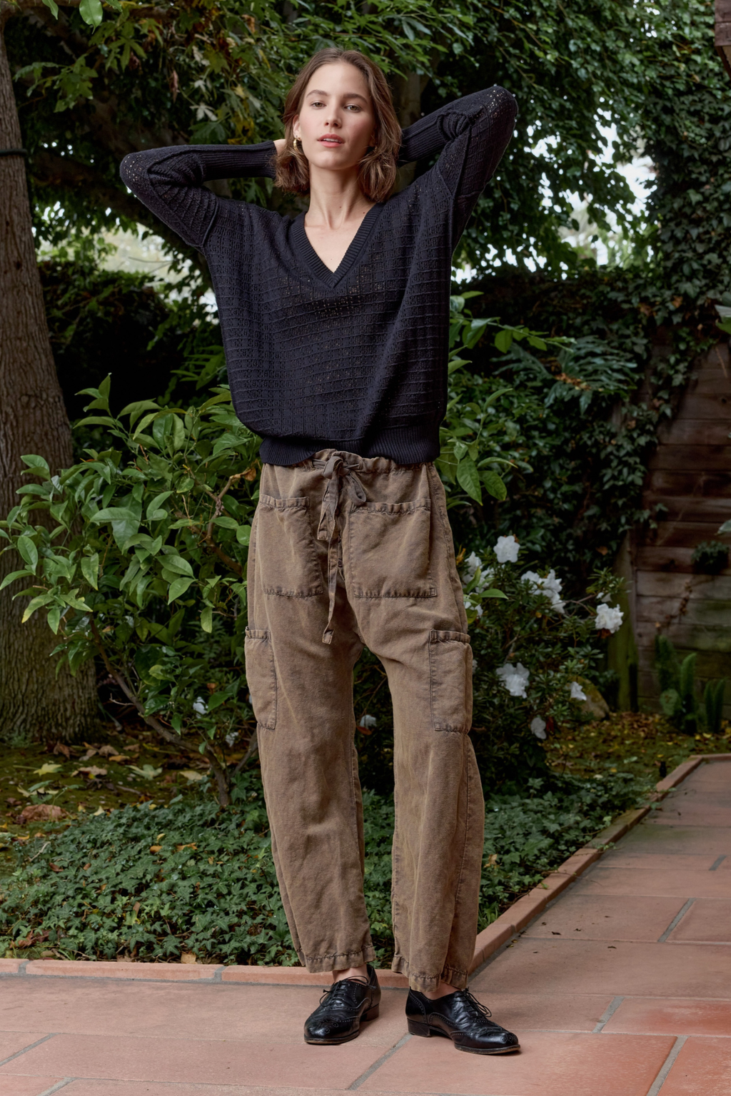 Carlson Linen Cotton Tie Pant