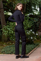 Dame Viscose Blend Crochet Cardigan