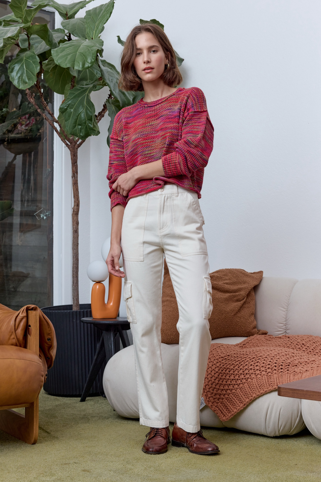 Livia Painted Cotton Crew Sweater