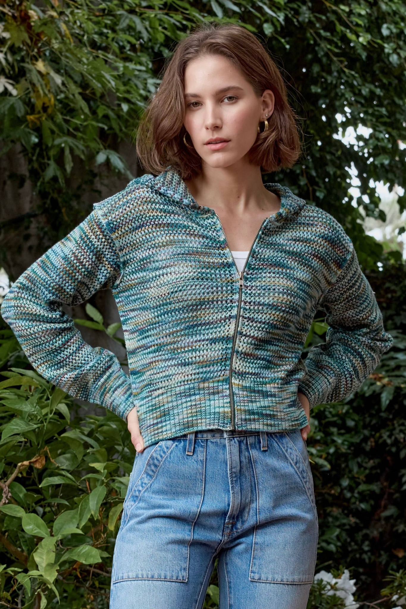 Mills Painted Cotton Zip Hoodie Sweater