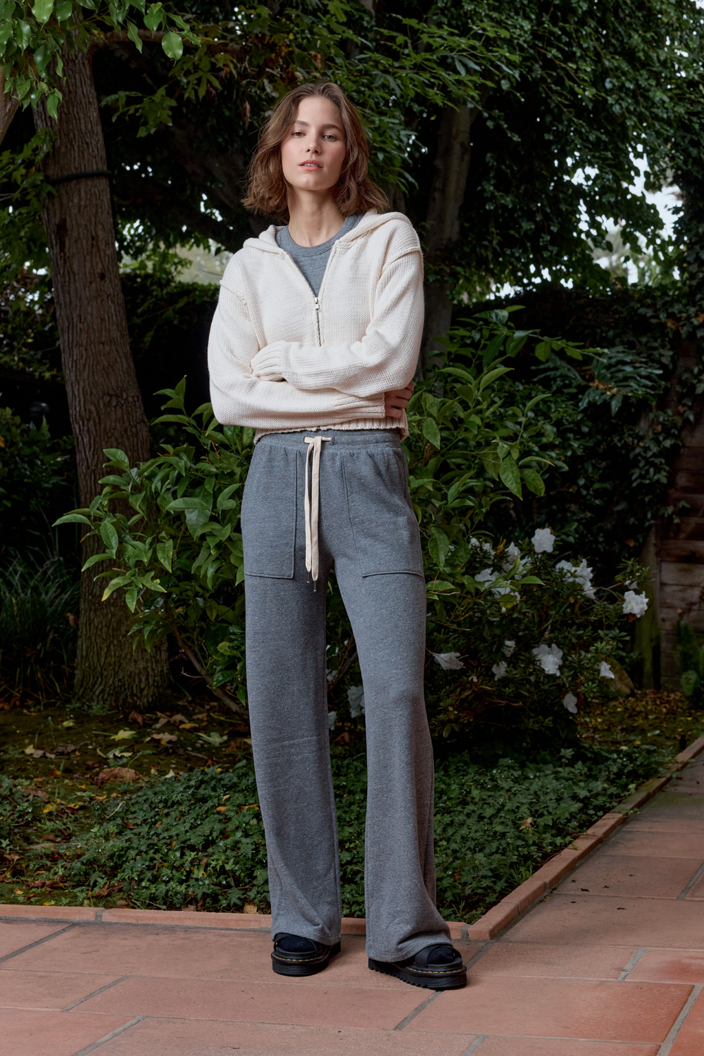 Mills Shrunken Cotton Zip Hoodie Sweater