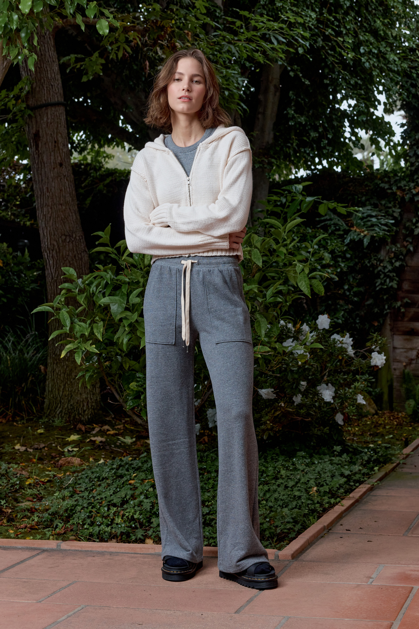 Mills Shrunken Cotton Zip Hoodie Sweater