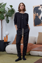 Hazel Boxy Slub Jersey Henley