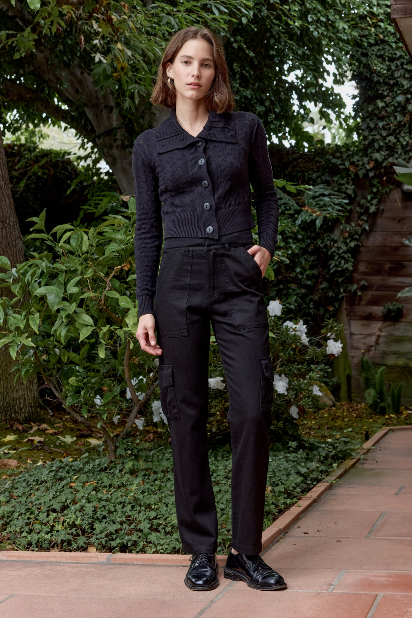 Dame Viscose Blend Crochet Cardigan