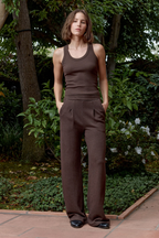 Louis Pleated Wide Leg Cloud Fleece Pant