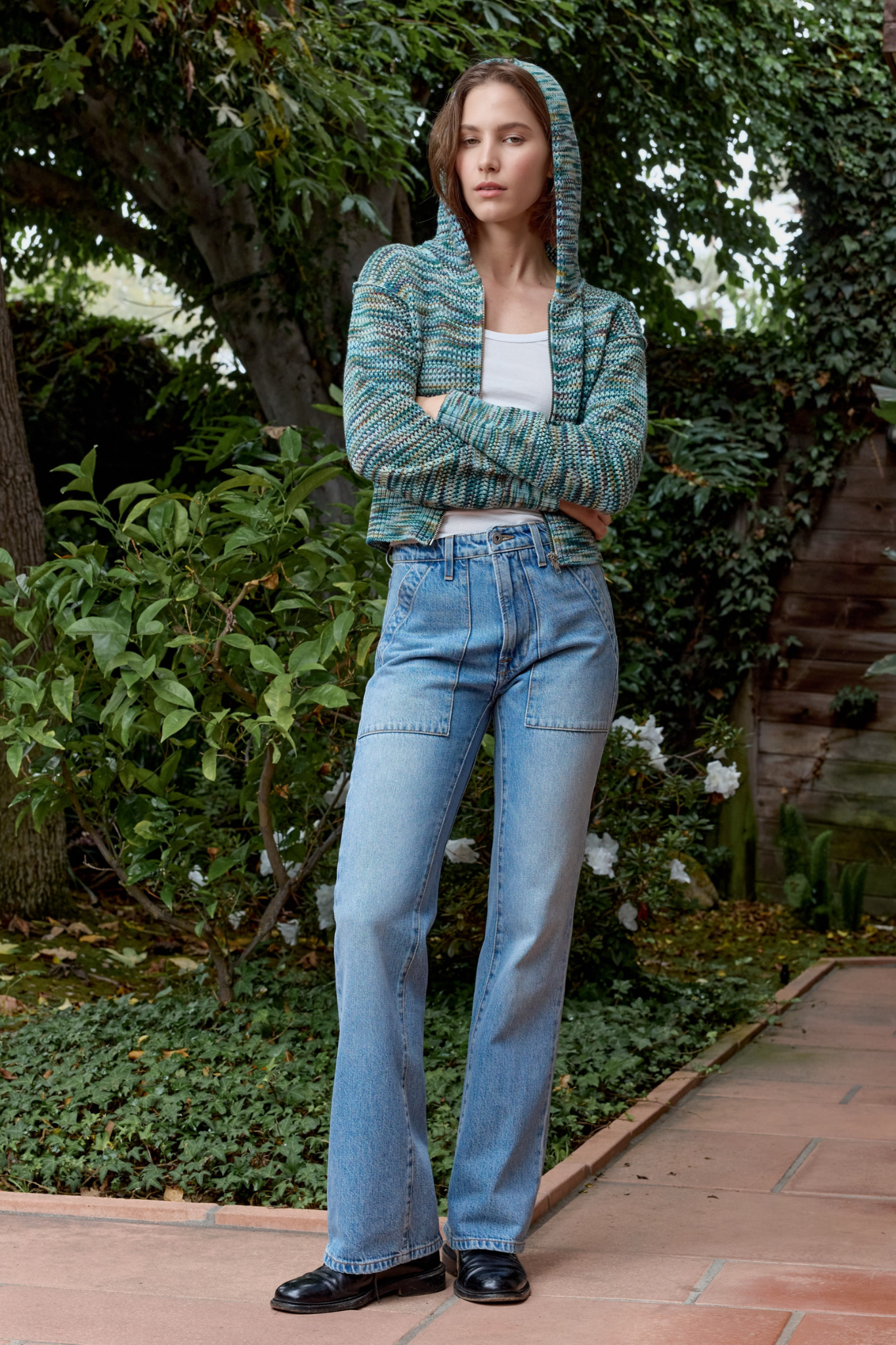 Mills Painted Cotton Zip Hoodie Sweater