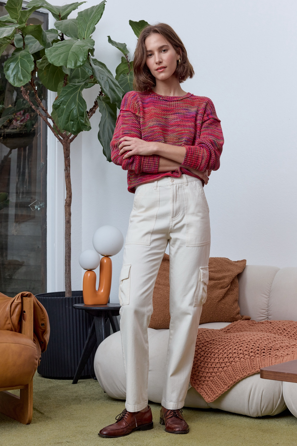 Livia Painted Cotton Crew Sweater