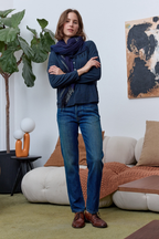 Hazel Boxy Slub Jersey Henley