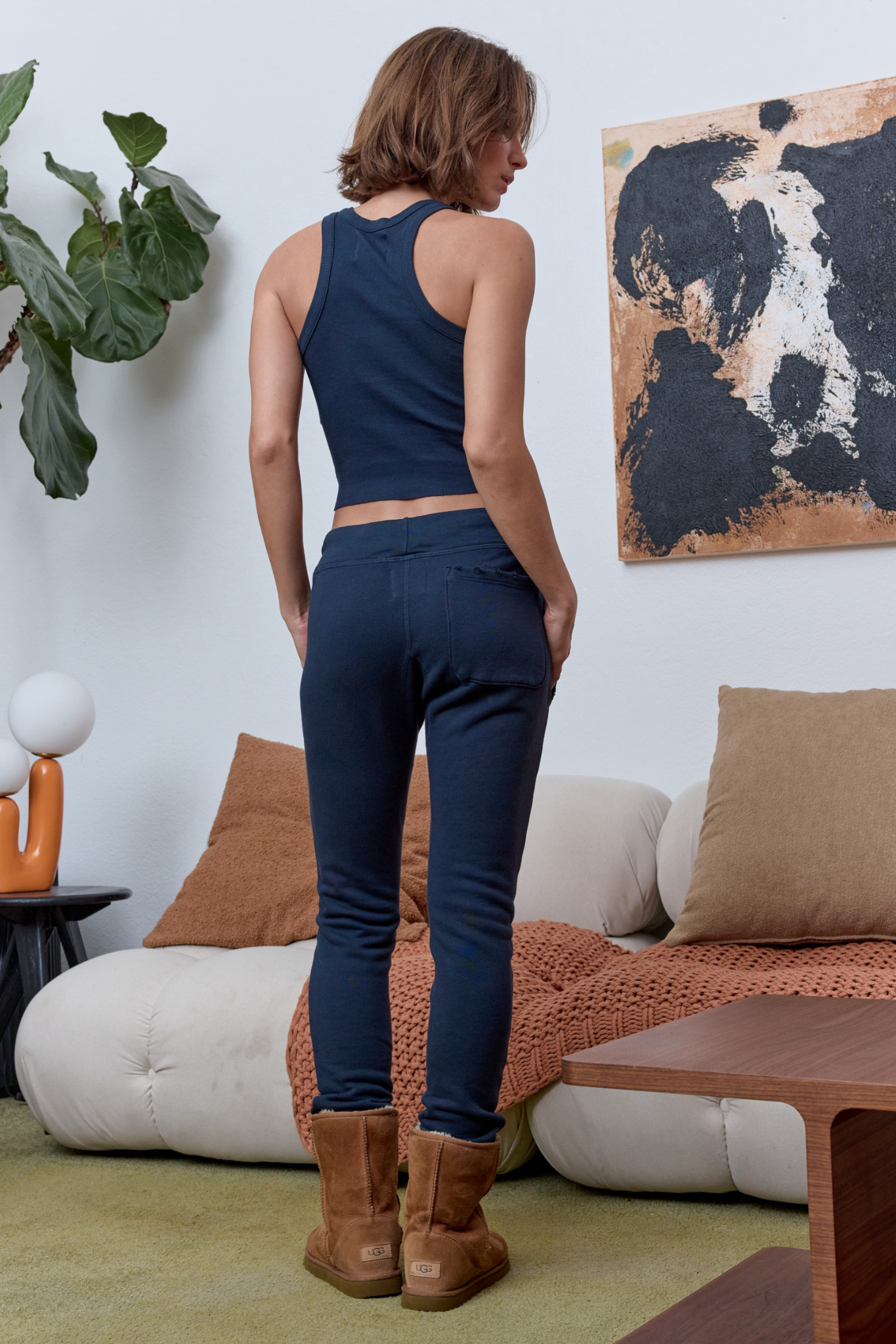 Sayde Slim Distressed Loop Terry Sweatpant