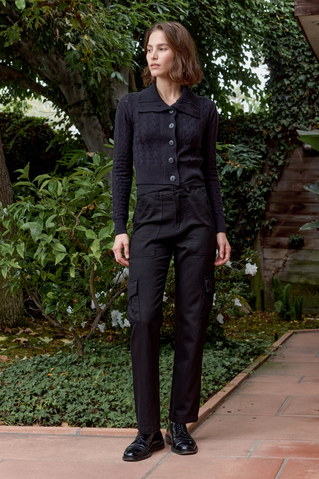 Dame Viscose Blend Crochet Cardigan