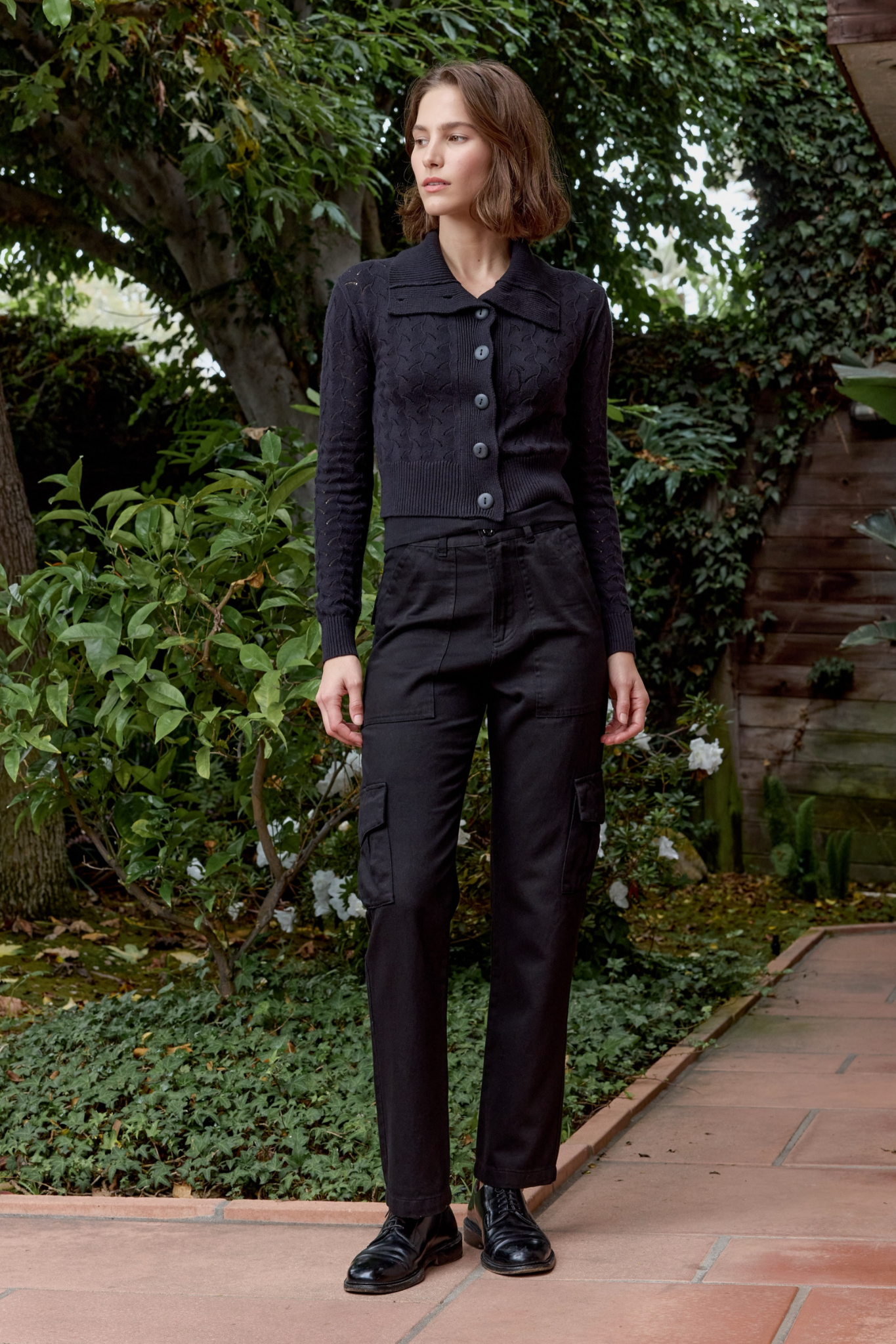 Dame Viscose Blend Crochet Cardigan