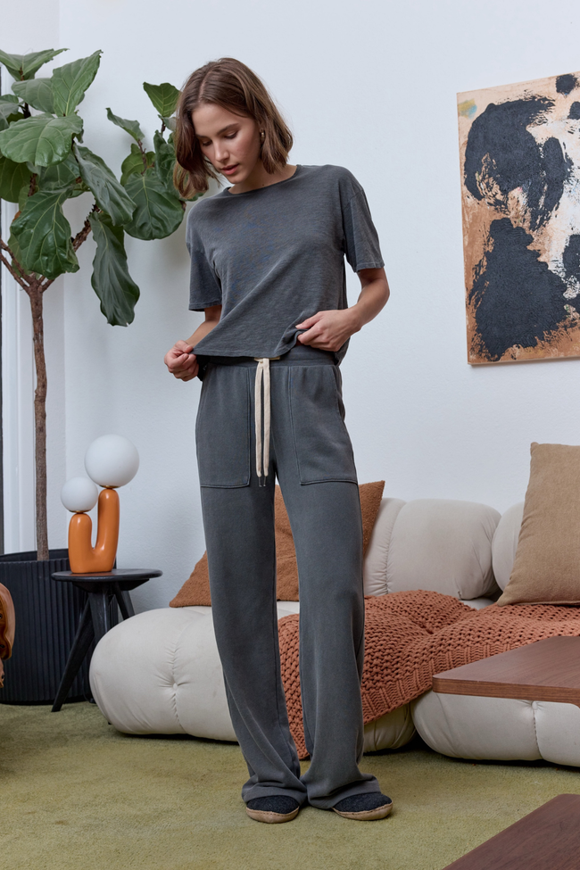 Franky Wide Leg Loop Terry Sweatpant Hover Image