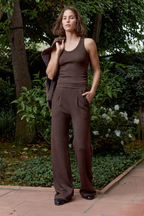 Louis Pleated Wide Leg Cloud Fleece Pant