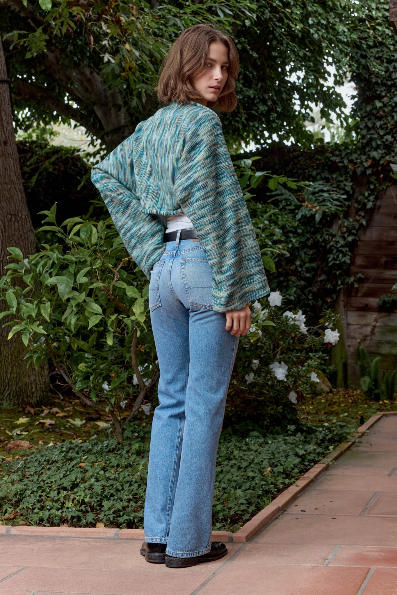 Emma Painted Cotton Shrug Sweater