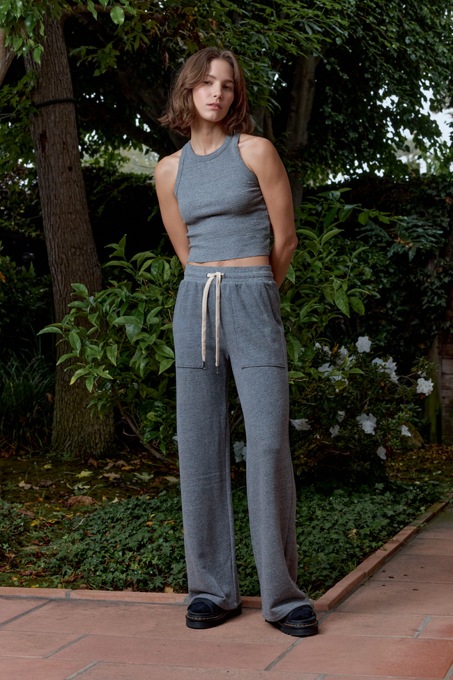 Franky Wide Leg Melange Terry Sweatpant Main Image