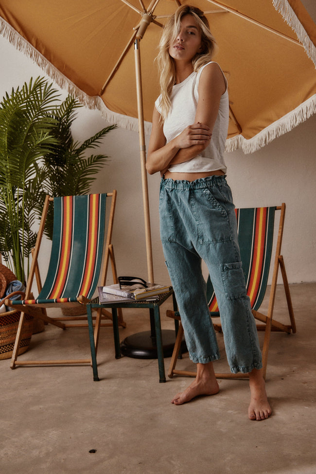 Shailey Paperbag Waist Linen Cotton Pant Main Image