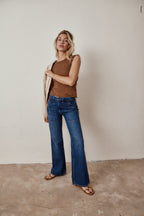 Chloe Fitted Slub Jersey Muscle Tee